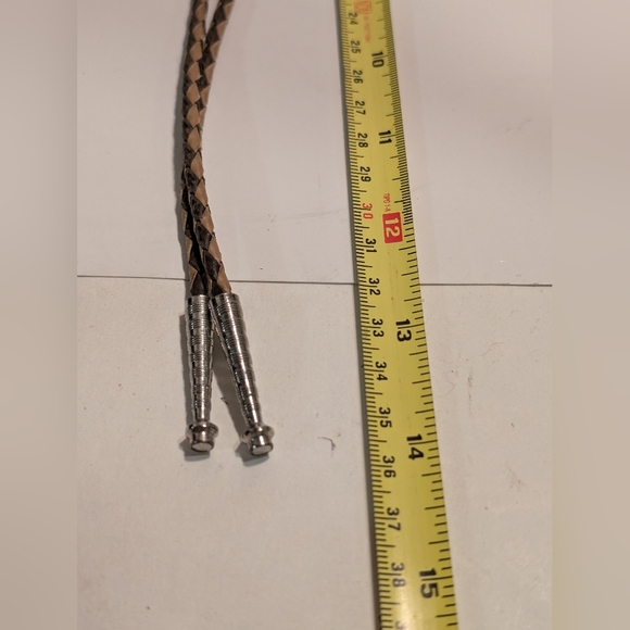 A brown leather cowboy boot bolo Tie. - Picture 5 of 5